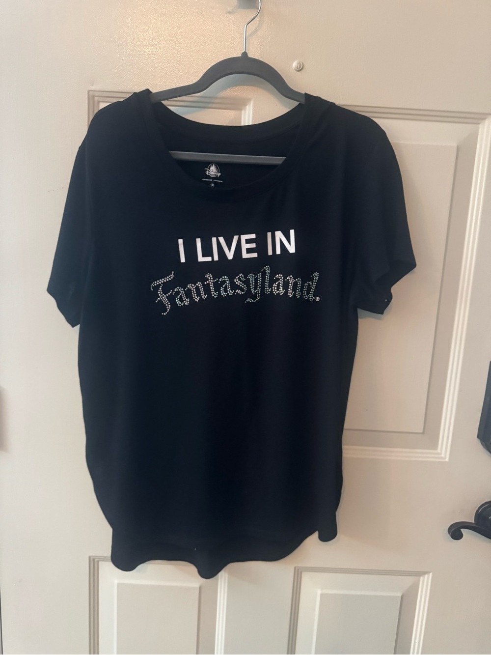 Disney Black Graphic Tee with White Text